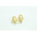 Fashion Hoop Huggies Bali Earrings Yellow Gold Plated 2 line design zircon stone